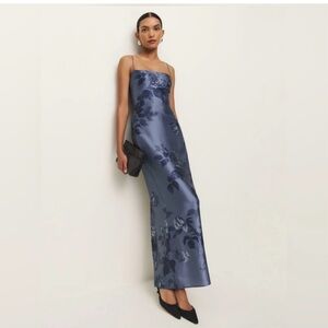 Reformation Frankie dress in blue floral